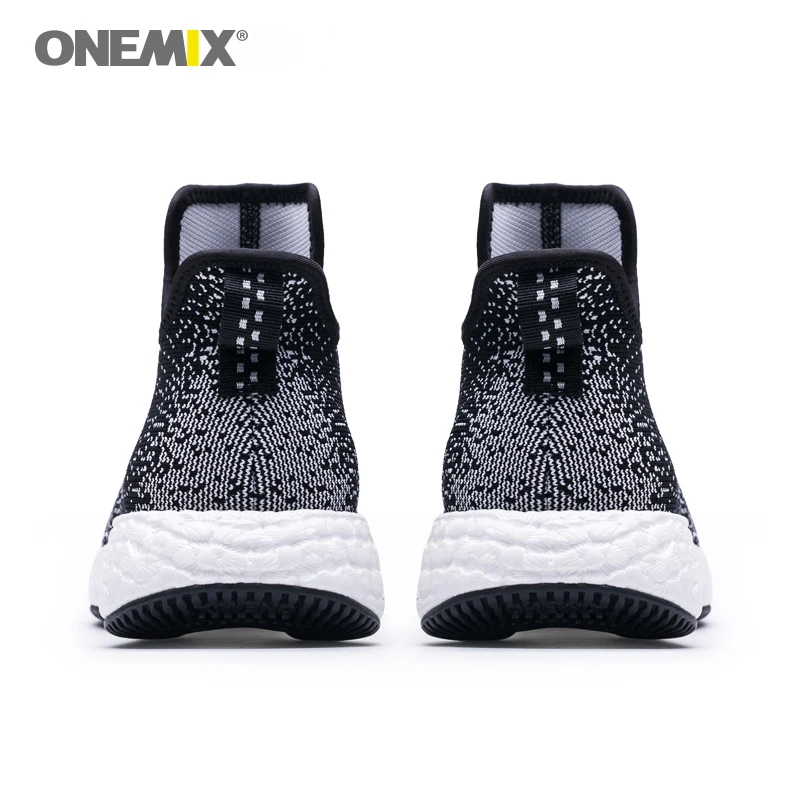 Onemix мужская обувь для бега черная сетчатая Подушка дышащая дизайнерская женская