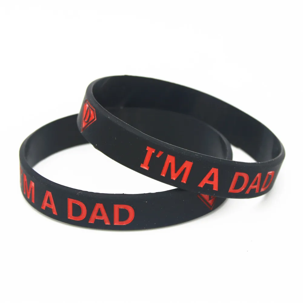 1 шт., лидер продаж, модный силиконовый браслет I AM A DAD/MOM, черные силиконовые резиновые браслеты и браслеты, семейный подарок, ювелирные изделия SH116
