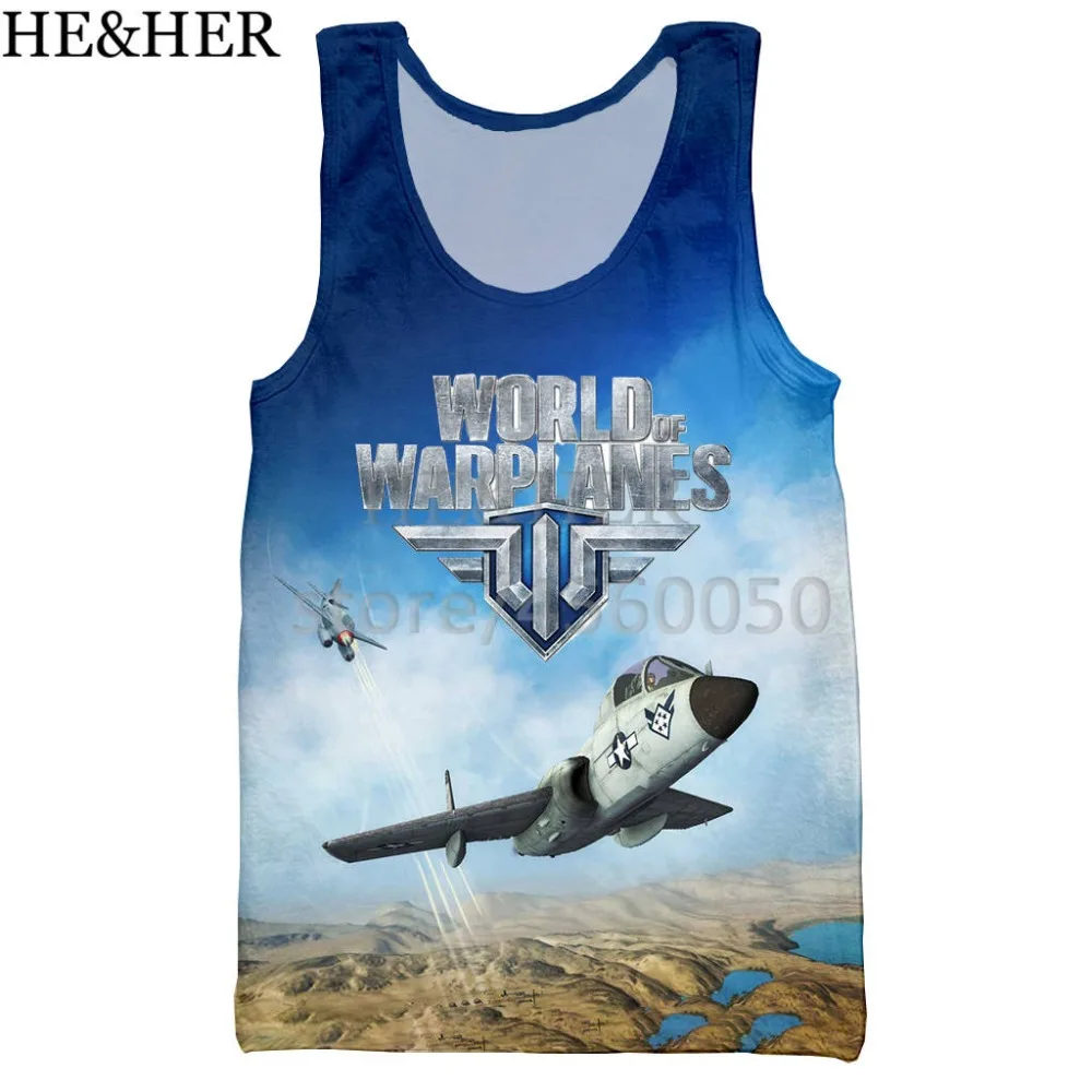 Майка с принтом World of warplanes для мужчин и женщин крутая летняя майка лямкой на шее