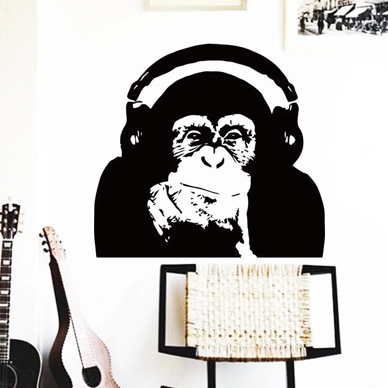 

Art Design home decoration Vinyl Caesar monkey music Wall Sticker Rise of the Planet of the Apes orangutan room decor decals