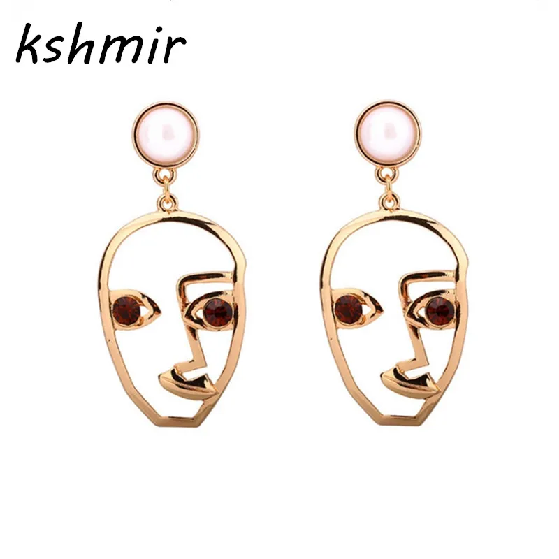 

kshmir Pearl earrings hollow out modelling retro earrings madcap stud earrings Ears to wear ear clip of woman EE885