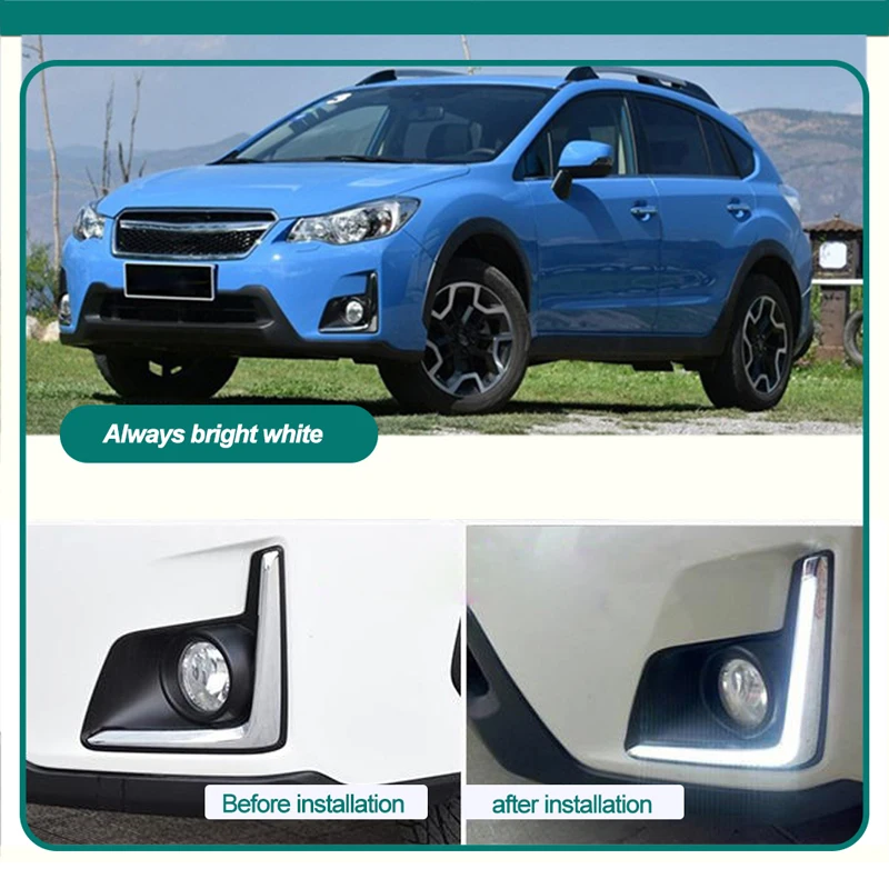 ROADOT для Subaru XV 2016 2017 led drl дневные ходовые огни Противотуманные фары ABS крышка