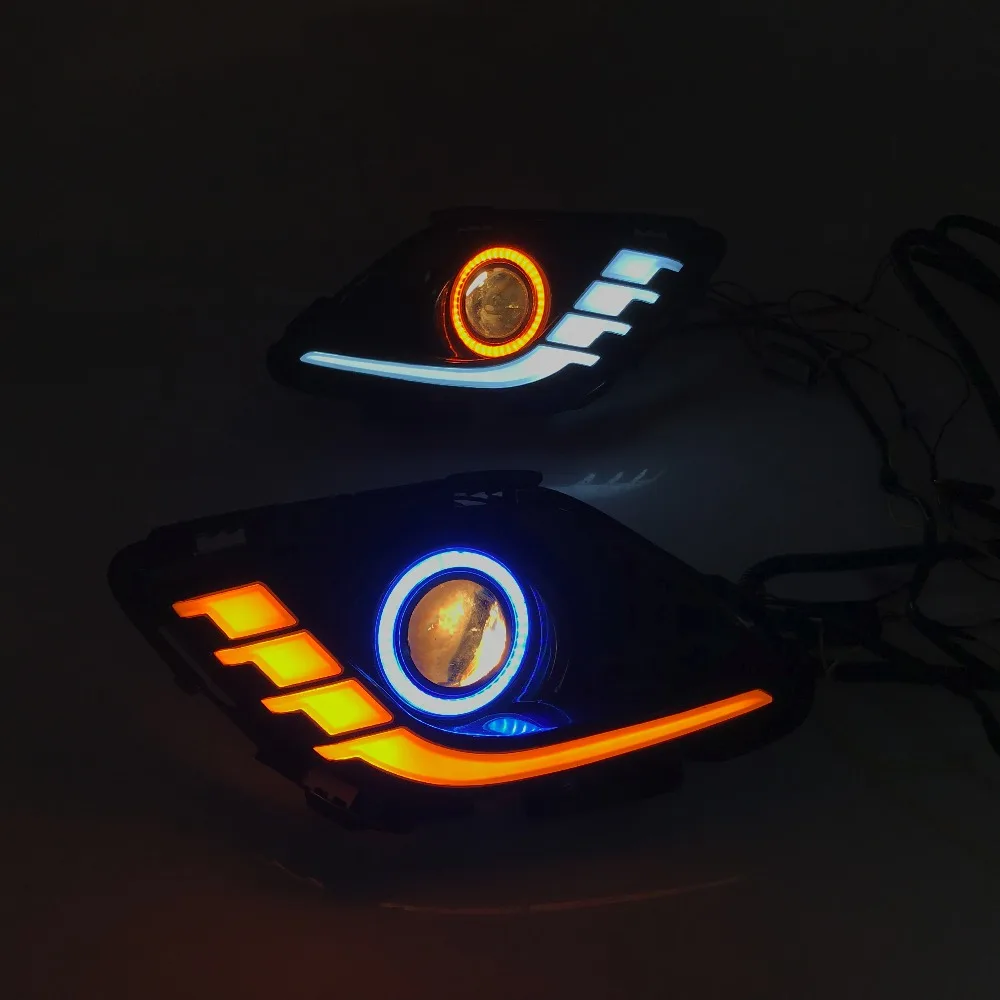 RQXR противотуманная фара вождение свет в сборе для Mazda 6 atenza cob angel eye светодиодные дневные ходовые огни сигнал поворота синий ночной режим