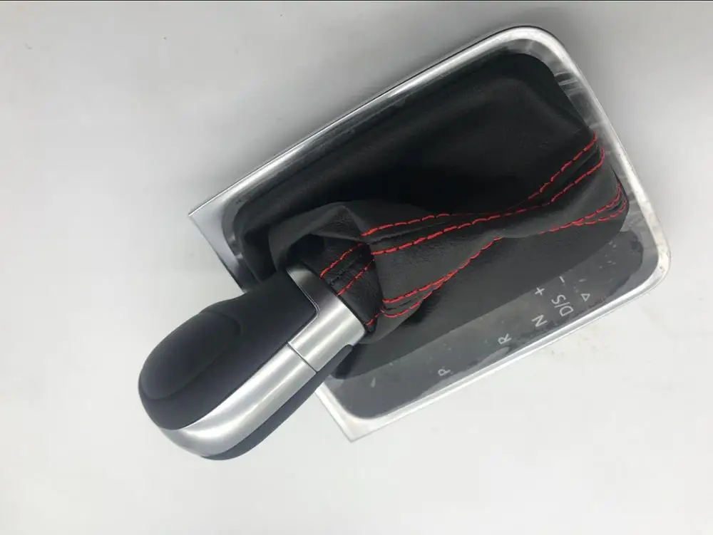 red stitch CHESHUNZAI DSG шестерни ручка переключения кожаный чехол черный стежка или красный стежка для Гольф 7 5GG 713 203 - Название цвета: red stitch