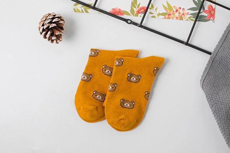 Продукт осень/зима Harajuku прекрасный мультфильм колледж Стиль носки женщины счастье кавай медведь личности Tide Calcetines