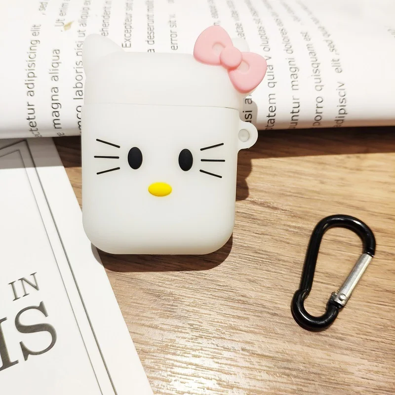 Милый чехол для наушников для AirPods чехол для Air Pods аксессуары с героями мультфильмов на айрподс Apple эир подс силиконовый чехол с кольцами для ключей ремень чехол на эйрподс чехлы на наушники airpods airpods2