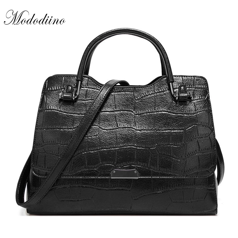 Mododiino Brand Oil Wax Lady Top-handle Bags High Quality PU Leather Handbag Women 2018 New Shoulder Bag Pure Color Tote DNV0680 | Багаж и