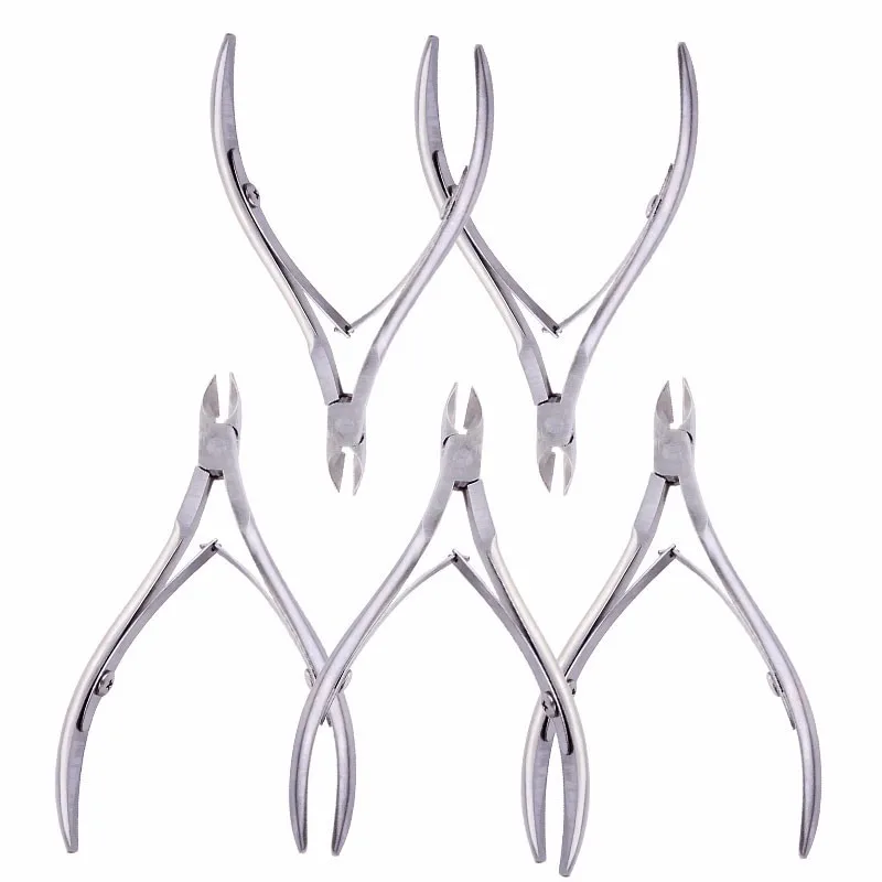 5Pcs/Lot Stainless Steel Nail Art Cuticle Nipper Dead Skin Sharp Nail Cutter For Pedicure Manicure Pliers Cutter Beauty Tool