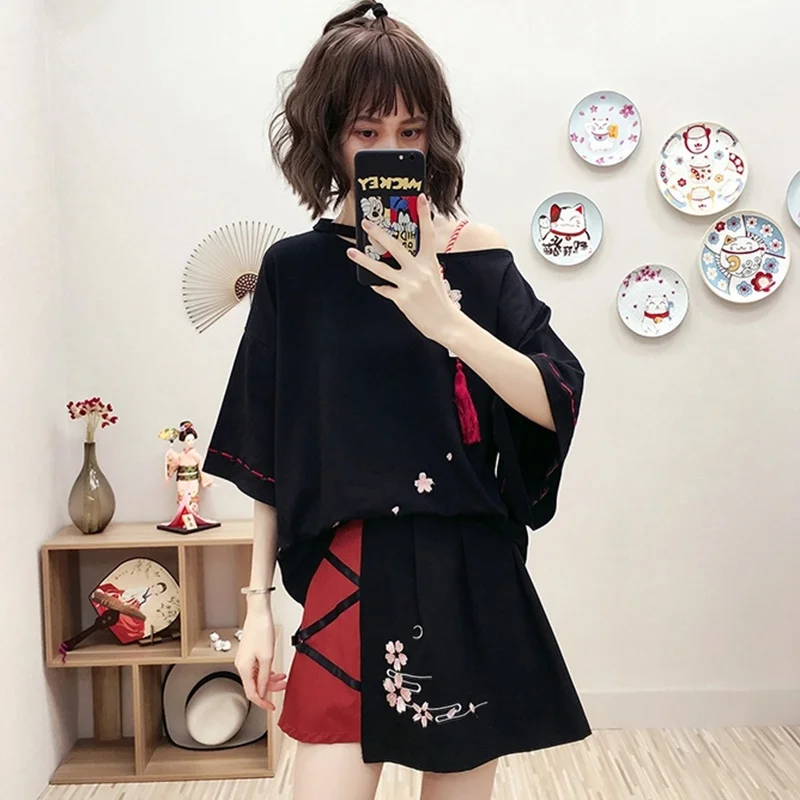 Женская футболка с Kimonos летняя и модная рубашка в японском стиле каваи юката FF2134