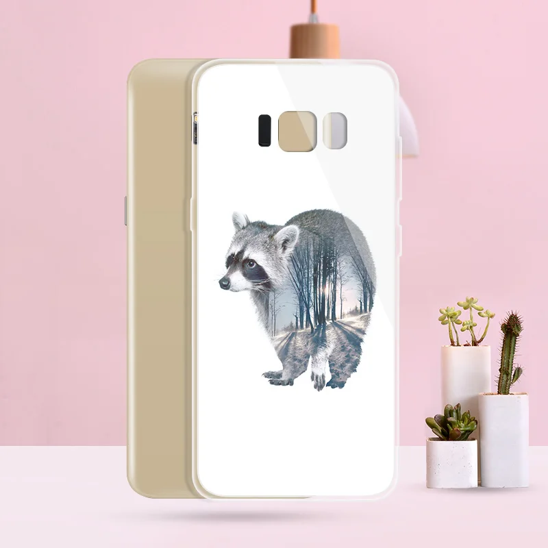 N183 Raccoon Soft TPU Silicone Cover For Samsung Galaxy A3 A5 A6 A7 A8 A9 M10 M20 S10 S10E Lite Plus 2017 2018 Case |