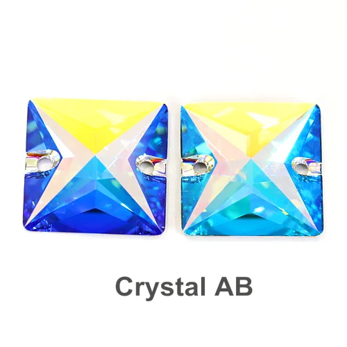 Crystal AB AAAAA квадратной формы все размеры Кристалл AB пришить стразы стекло Flatback шитье хрустальных камней для свадебного платья F0074 - Color: Crystal AB