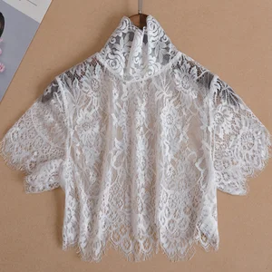 Блузка с накладным воротником, пуловер, джемпер с деревянными ушками, с высоким воротником, летняя женская блузка