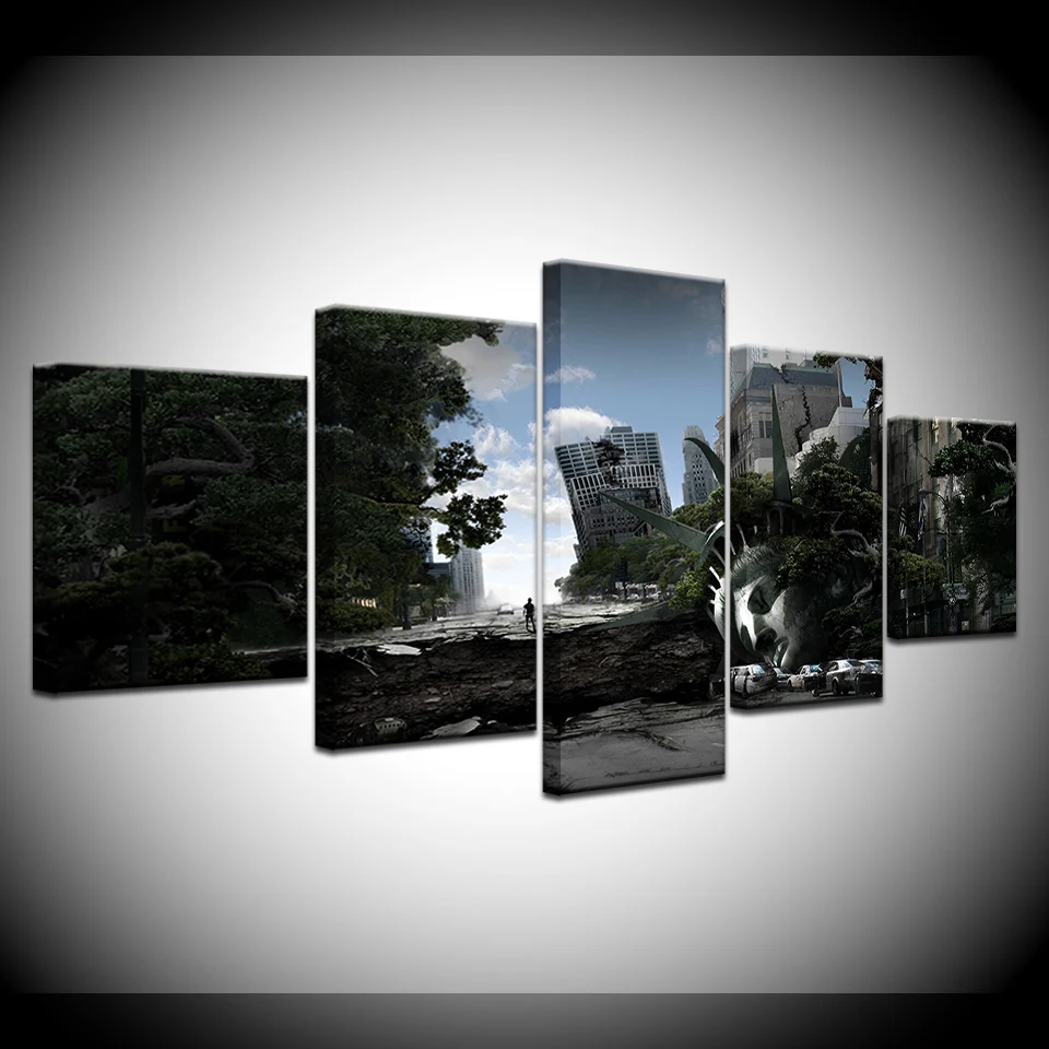 

Canvas Painting New York is falling 5 Pieces Wall Art Painting Modular Wallpapers Poster Print for living room Home Decor