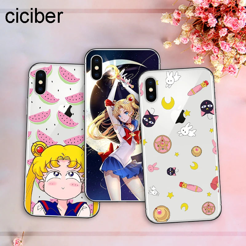 ciciber Cute Sailor Moon Cat Soft Silicon Phone Cases Cover For iPhone 11 Pro Max 2019 XR X XS 7 6 8 6s Plus 5S SE Fundas |