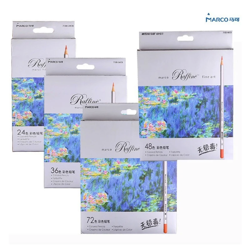 MARCO 7100 деревянные цветные карандаши Prismacolor 72 коробка с маслом профессиональные