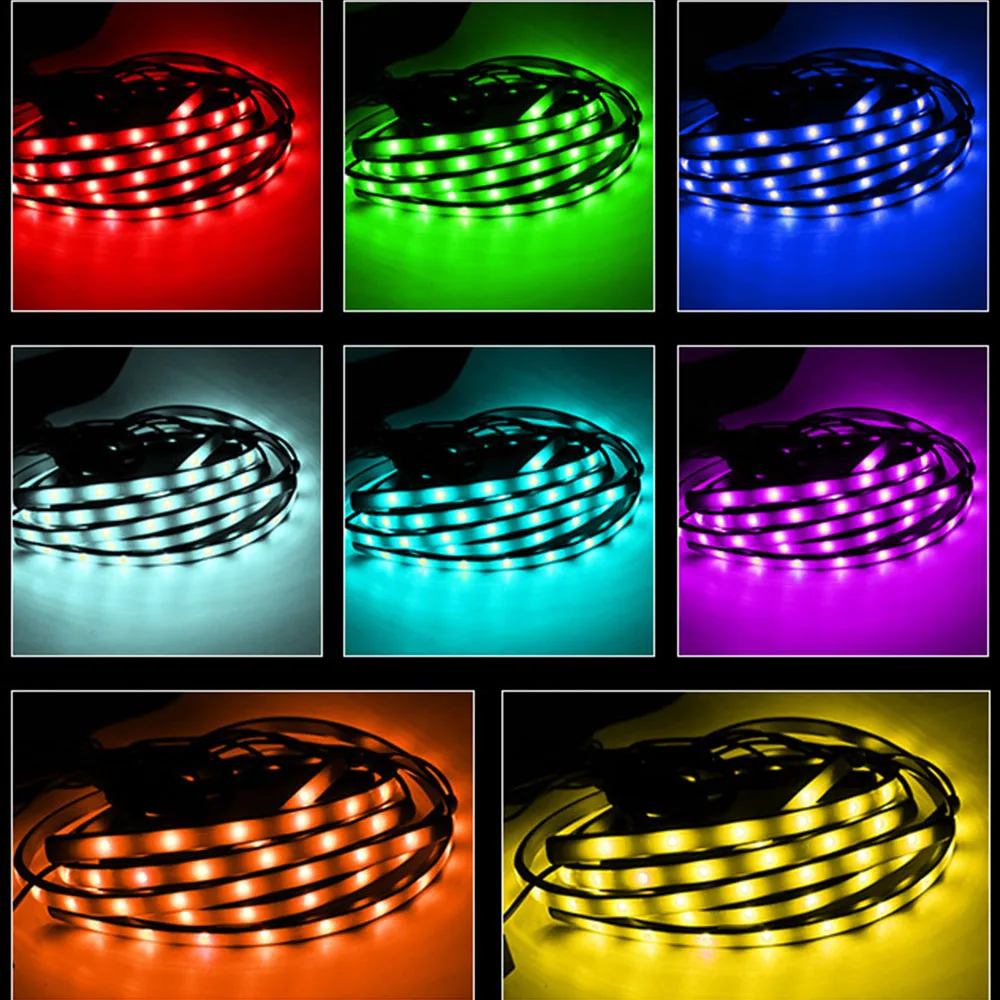 YSY 4x Авто RGB Светодиодные ленты под тележка на колесах гибкий Glow днища Системы
