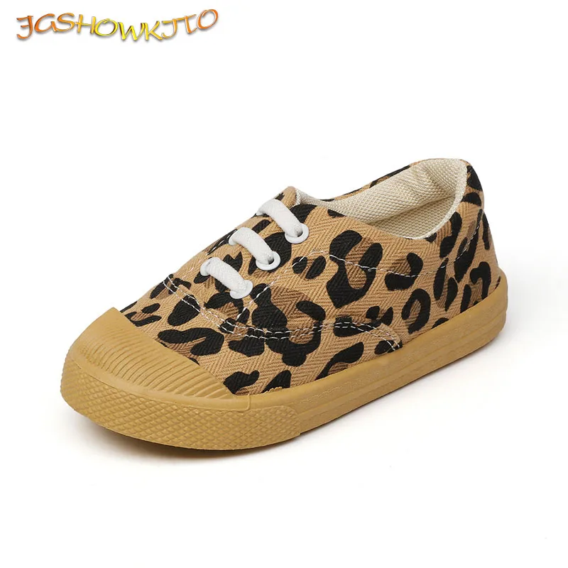 Кеды детские с леопардовым принтом холщовые кроссовки для мальчиков и девочек