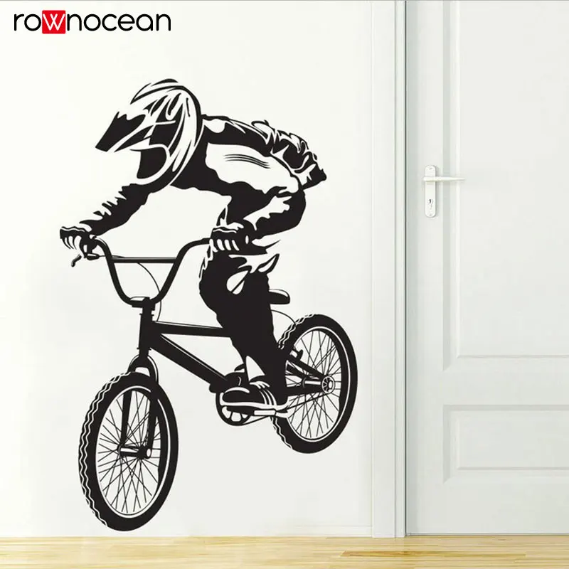 Bicycle Bike Cyclists BMX FREESTYLE Hobby Vinyl Wall Sticker Home Decor For Boys Room Removable Art Decal Mural Wallpaper 3384