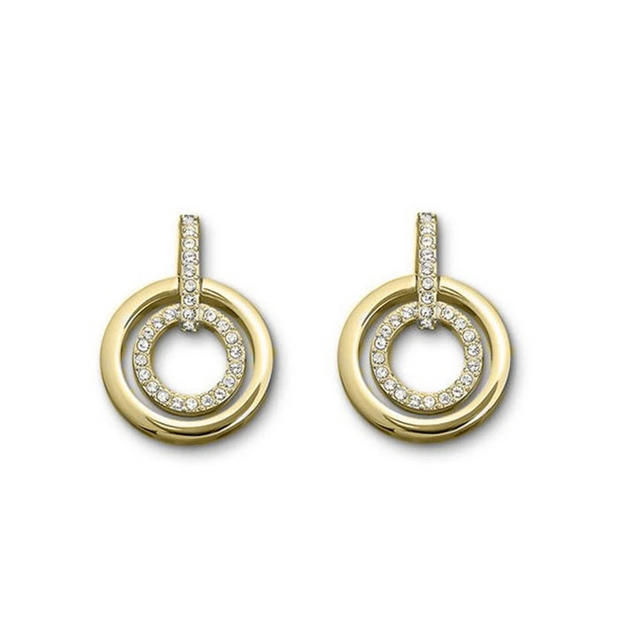 Модные 2016 новые концентрические двойные кольца бицикловые серьги с австрийскими