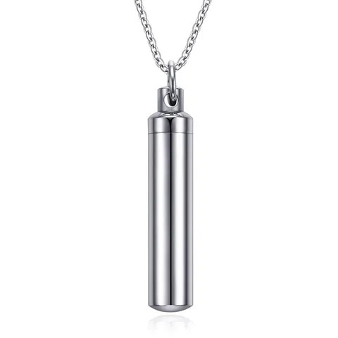 Кулон-капсула ожерелье из нержавеющей стали для мужчин и женщин, цилиндрические подвески, ювелирные изделия Remembrance