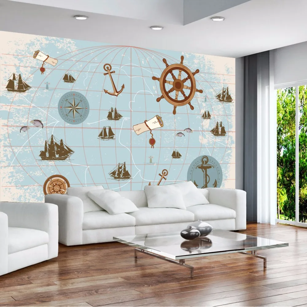 

3D Wall Wallpaper For Walls 8D wall stickers for kids rooms Wallpaper papier peint mural 3d Cartoon earth photo Wall Mural