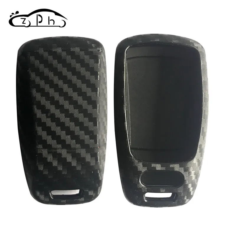Силиконовый карбоновый чехол для автомобильного ключа с 3 кнопками Audi New A4L A5 A6L QT S5