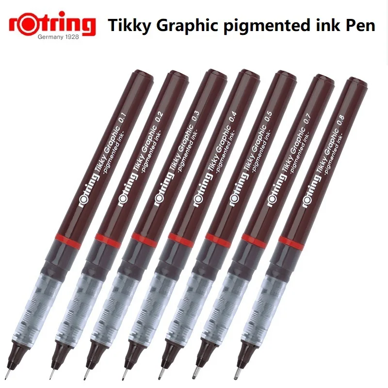 Графическая ручка Rotring Tikky черная пигментированная чернильная дизайнерская 1