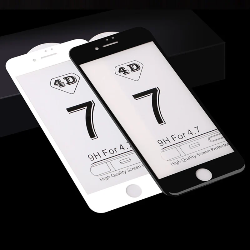 4D изогнутое закаленное стекло полное покрытие экрана протектор для Apple iphone 7 7plus 6 6S 6Plus 8 Plus для iphone X 4D закаленное стекло