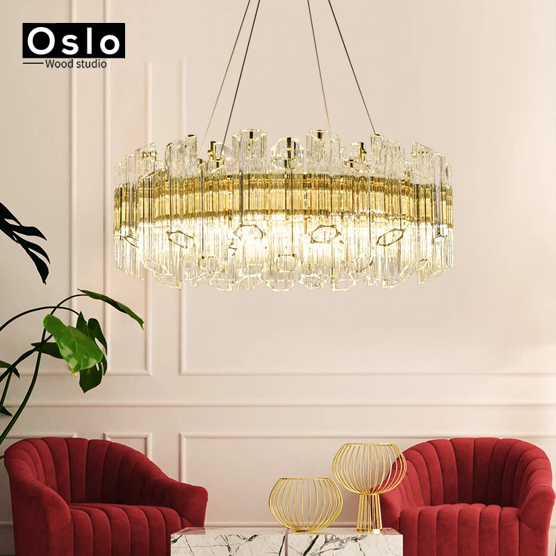 Plum glass G9 Modern Gold LED Chandelier Lighting Fixture Crystal Chandeliers Lustre Dining Room Lamp For Decoration | Лампы и