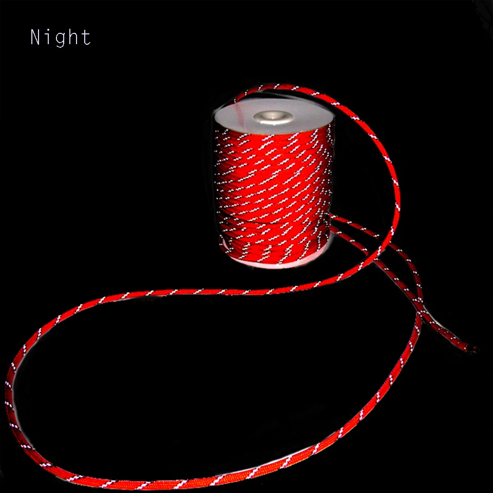 4MM Diameter Reflective String Windproof Tent Rope Guy Line For Camping Kits Ropes for Tents | Спорт и развлечения