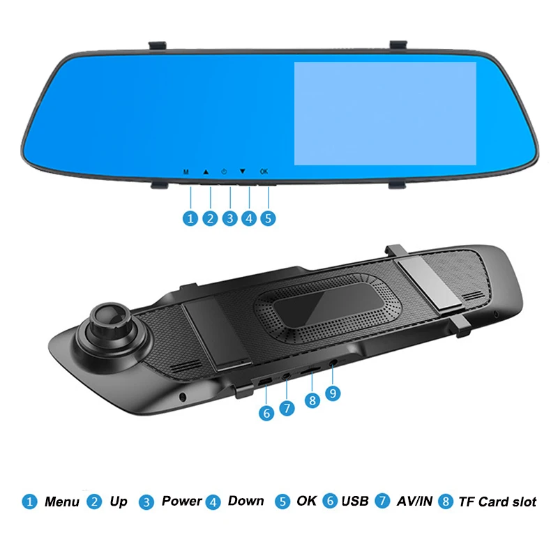E ACE A21 5 0 дюймов экран видеорегистратор Full HD 1080P Автомобильный зеркало с камерой