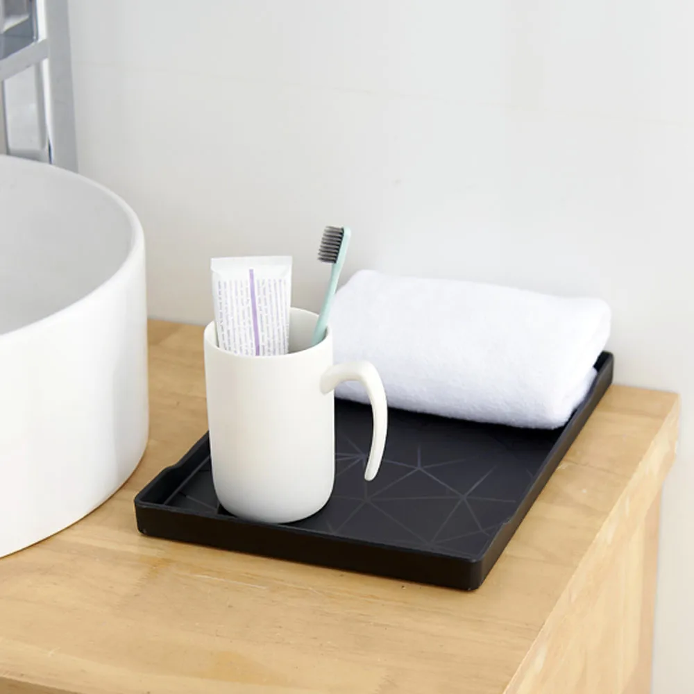 Нордический прямоугольный органайзер, поднос для дома, кухни, гостиной, пластиковая тарелка для хранения, простые поддоны для торта, поддоны для чашек, черный, белый цвет