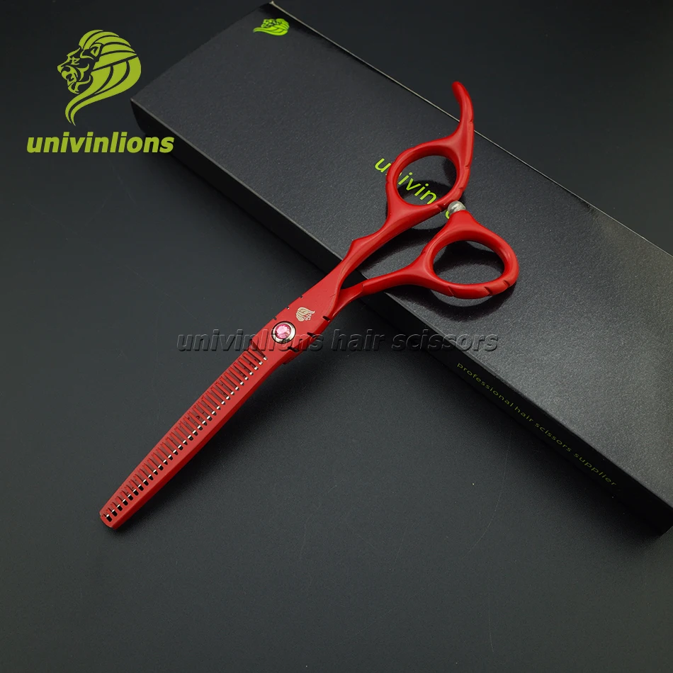 Парикмахерские ножницы профессиональные красные японские для стрижки волос 6