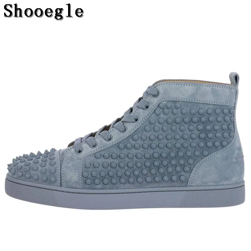 SHOOEGLE/модные Chaussure Homme мужские замшевые стильные кроссовки с шипами мужская обувь