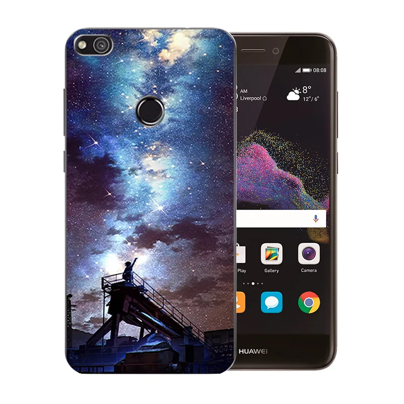 Чехлы для телефонов Huawei P8 Lite 2017/Honor 8 Lite/P9 2017/Nova Lite/GR3 2017 Мягкий ТПУ с узором ночного