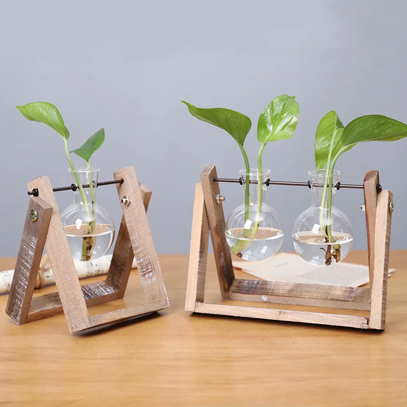 European Household Decor Glass Transparent Vase Wall Hanged ZAKKA Style Micro-landscape Creative Hydroponic Bottls | Дом и сад