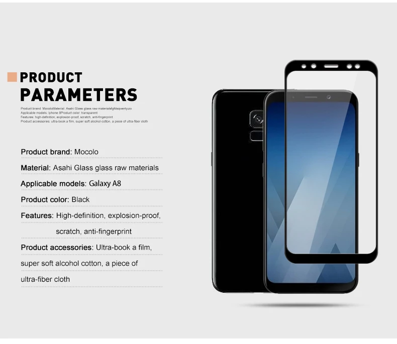 Для samsung A8 Экран протектор Mocolo A8 полное покрытие с уровнем твердости 9 H закаленное Стекло для samsung Galaxy A8 Plus Экран протектор