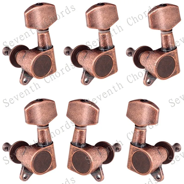 Набор 6 шт. Sealed-gear Guitar Tuning Pegs ключи тюнеры машинные головки для гитары-хромовый и черный и золотистый выбор