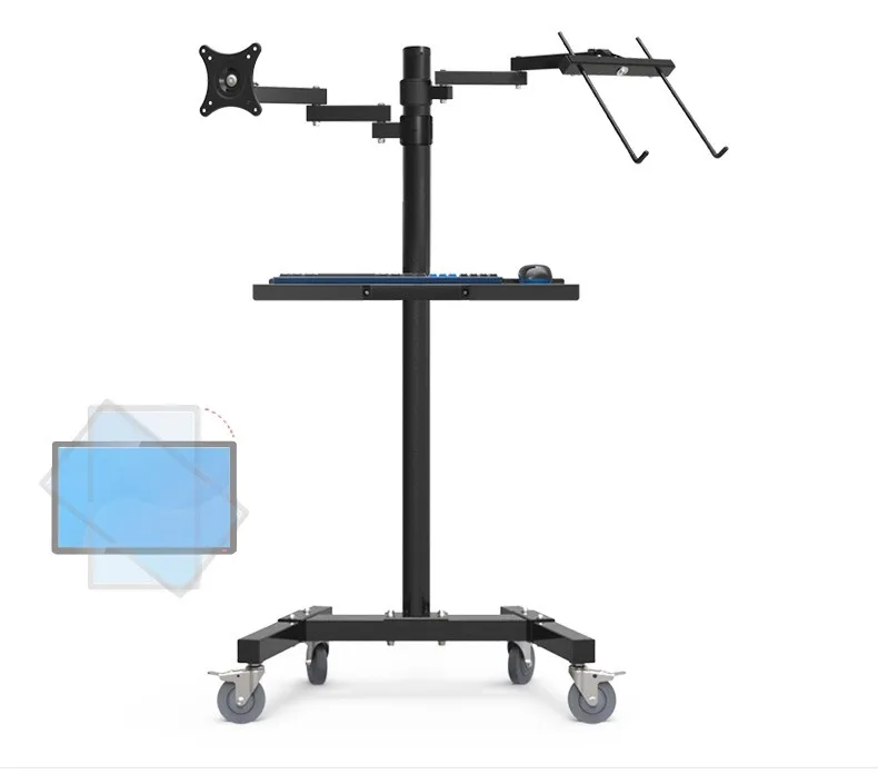 PS стенд-тележка с двойным креплением для монитора и ноутбука | Электроника