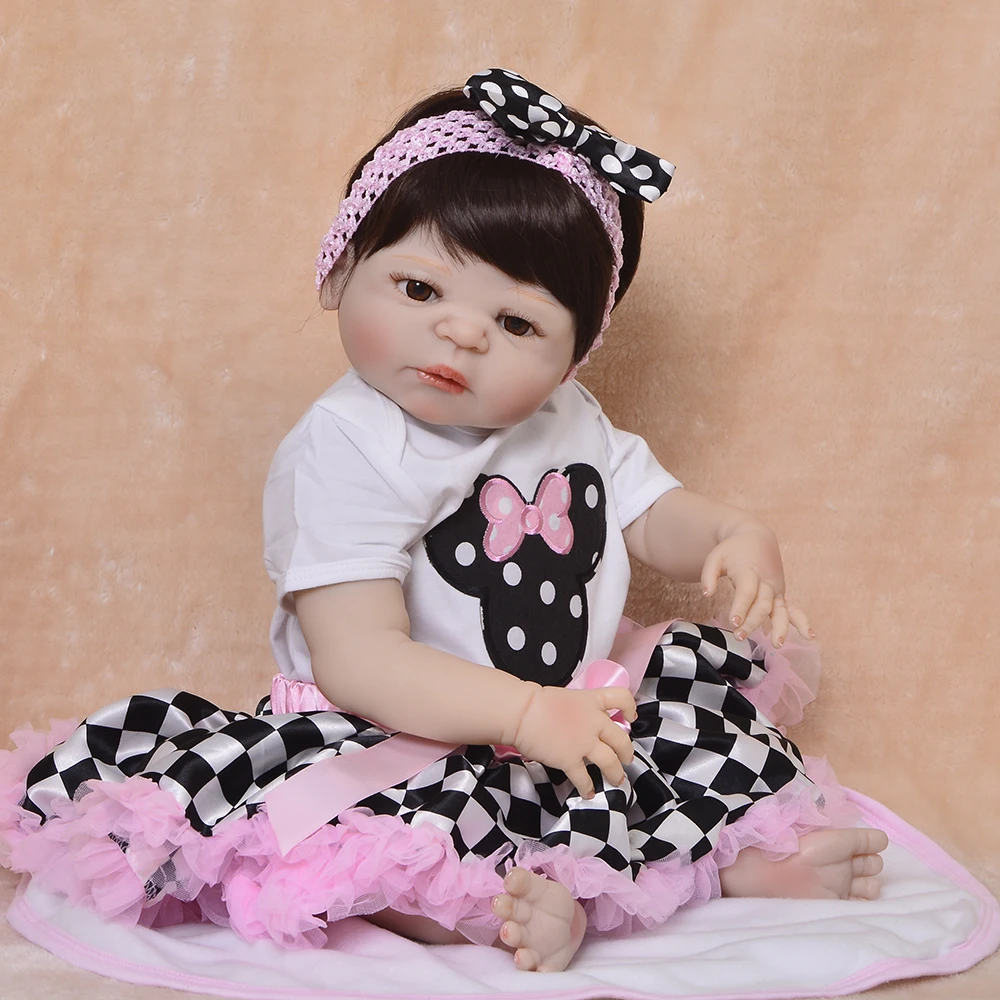 22 дюймов 55 см reborn полный силикона baby коллекционные куклы винил новорожденный