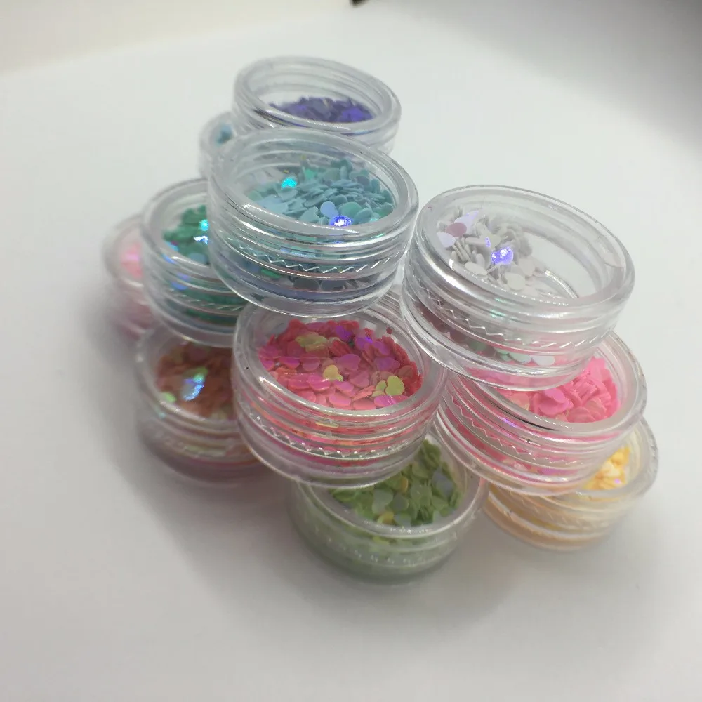 Дизайн ногтей блестящая коробка смешанный цвет 12 дизайн мини сердце Мода легкая