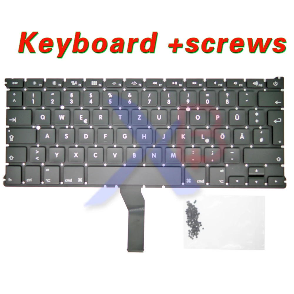 Немецкая клавиатура Deutsch QWERTZ tastaur/подсветка + винты для MacBook Air 13 3 &quotA1369 A1466 2010-2017