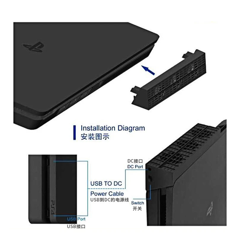Тонкий охлаждающий вентилятор для PS4 PS 4 тонкий Sony Playstation S аксессуары консоли|fan