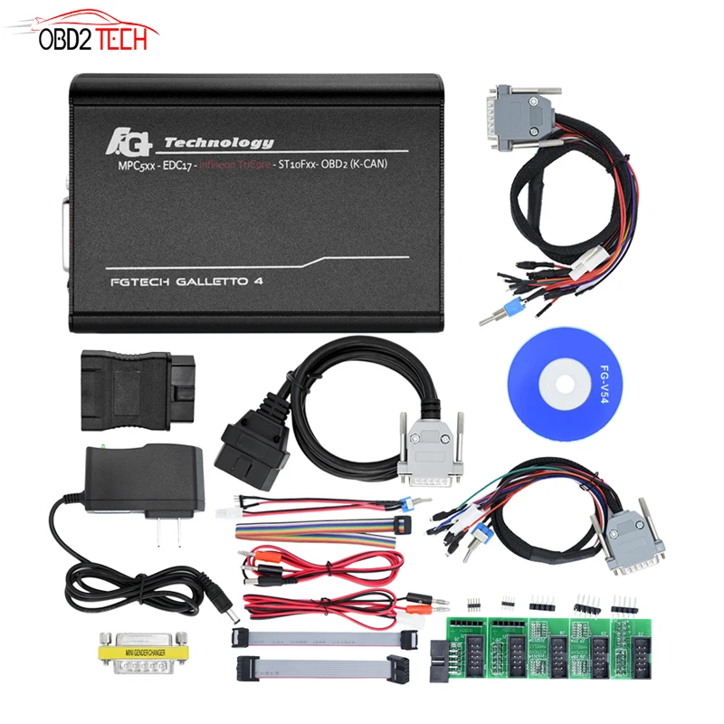Инструмент для настройки чипов fgtech galletto 4 master ECU FG TECH V54 BDM TriCore OBD с адаптерами BDM|tool