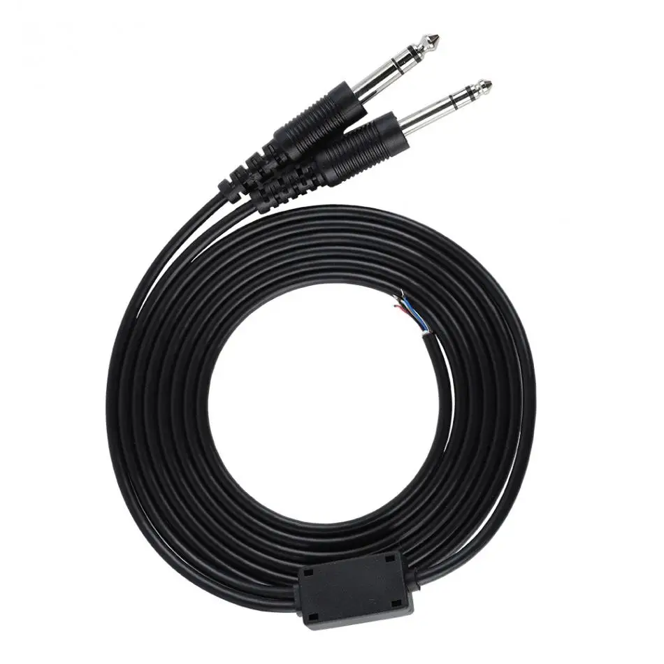 2m DIY Cable DIY Replacement Cable for Aviation Headphone Headset Plane 1/4 Dual GA Plug