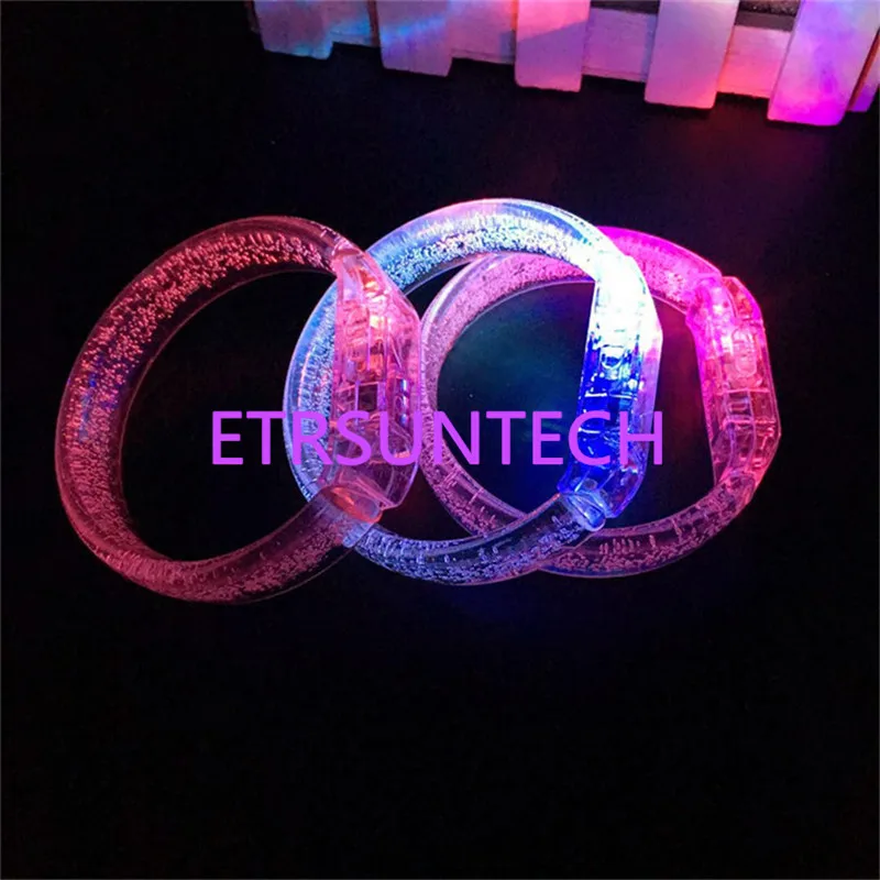 

200pcs/lot Led Wedding Favors Direct Sale Led Multi Color Bubble Flashing Light Up Glow Fashion Rave Party Bracelet Bangle
