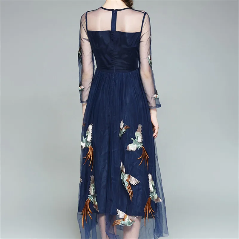 Летнее платье 2019 женское Новое тяжелое из маркизета с вышивкой О-образным