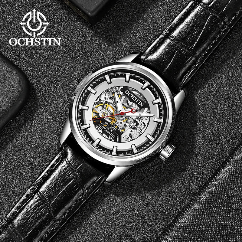 OCHSTIN спортивные Бизнес Мужские наручные часы золото Tourbillon автоматические