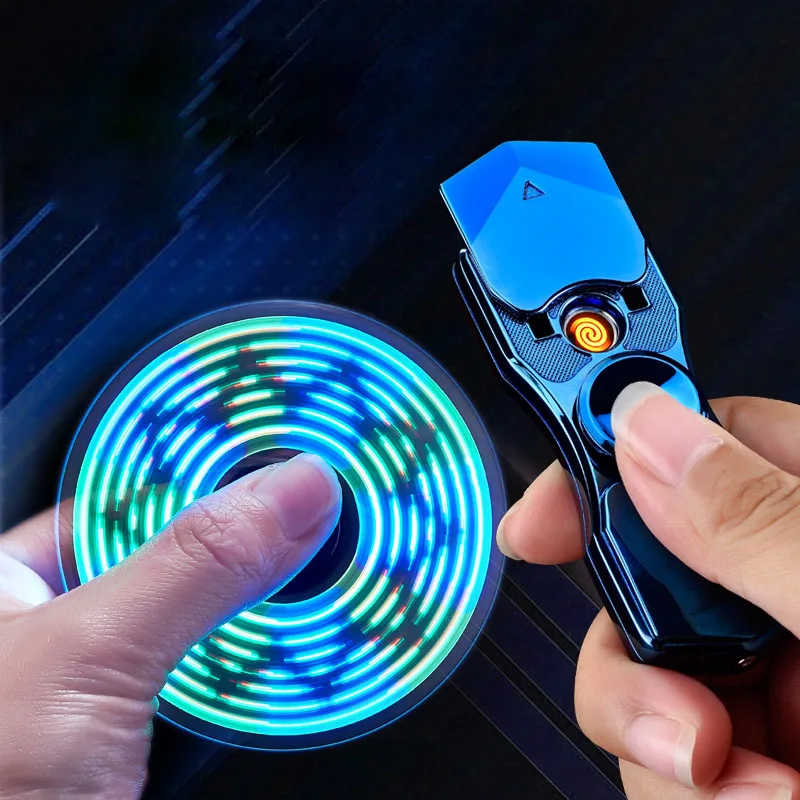 816 креативный цинковый сплав USB Перезаряжаемый ручной Спиннер зажигалка с