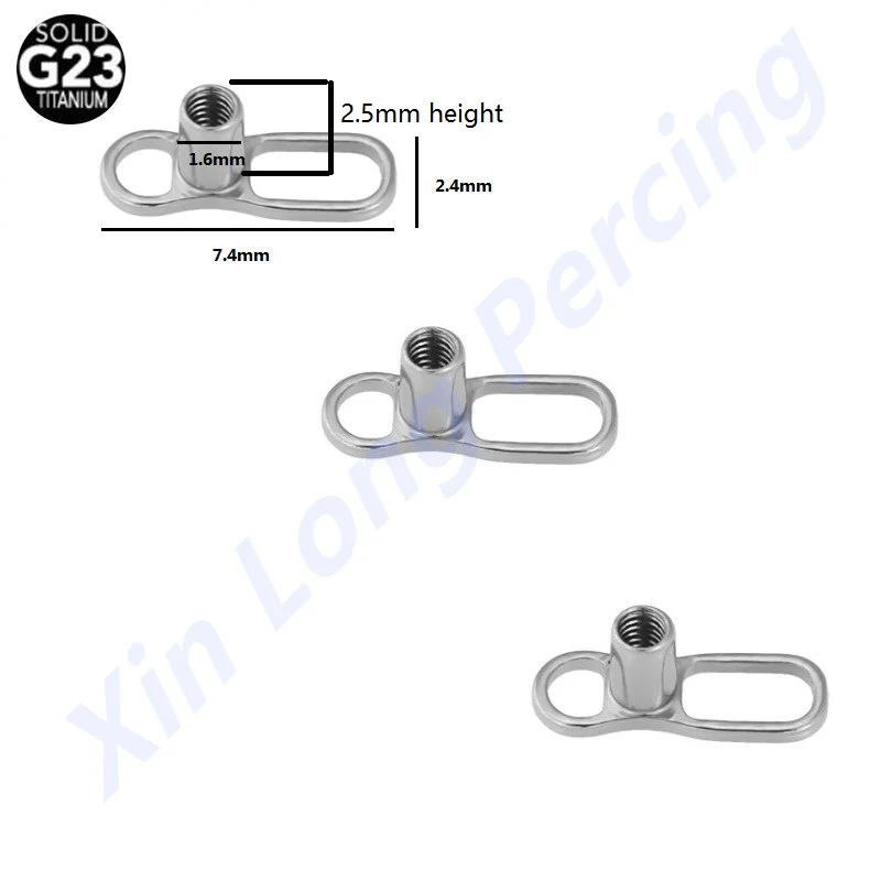 10pcs/lot G23 Titanium High polished Dermal Anchor 2 Holes Base Replacement Piercing Body Jewelry | Украшения и аксессуары